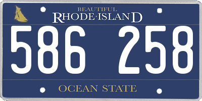 RI license plate 586258