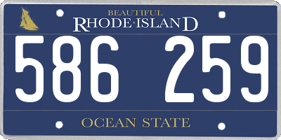 RI license plate 586259