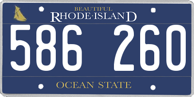 RI license plate 586260