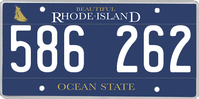 RI license plate 586262