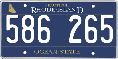 RI license plate 586265