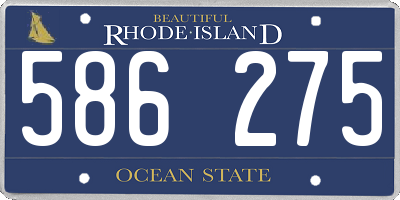 RI license plate 586275
