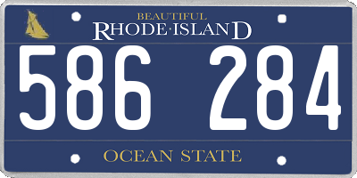 RI license plate 586284