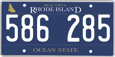 RI license plate 586285