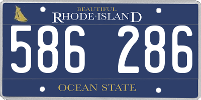 RI license plate 586286