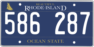 RI license plate 586287