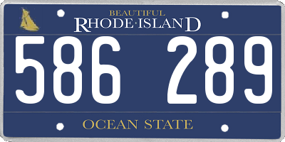 RI license plate 586289