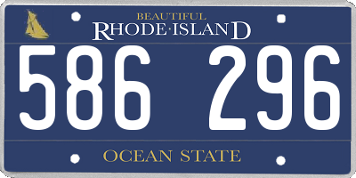 RI license plate 586296