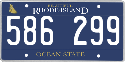 RI license plate 586299