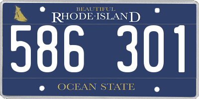 RI license plate 586301