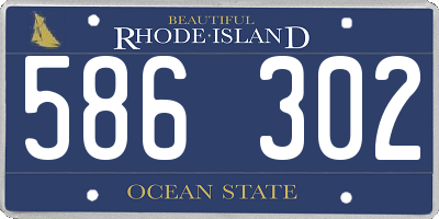 RI license plate 586302