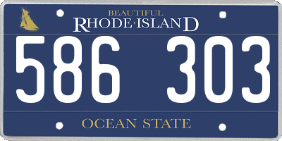RI license plate 586303