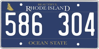 RI license plate 586304