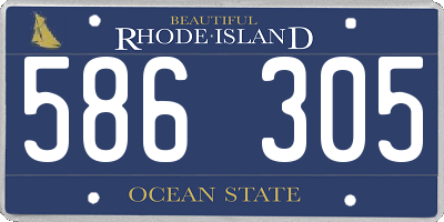 RI license plate 586305