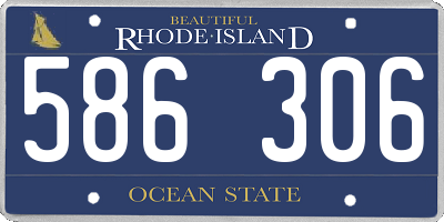 RI license plate 586306