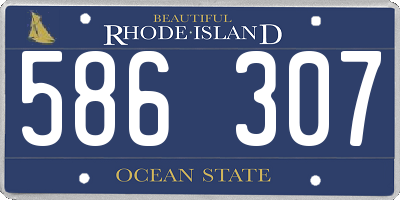 RI license plate 586307