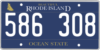 RI license plate 586308