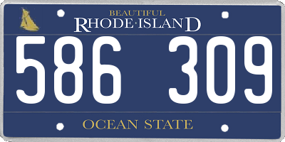 RI license plate 586309