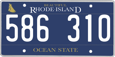 RI license plate 586310