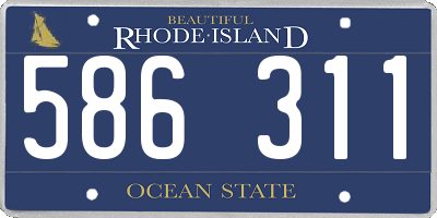 RI license plate 586311