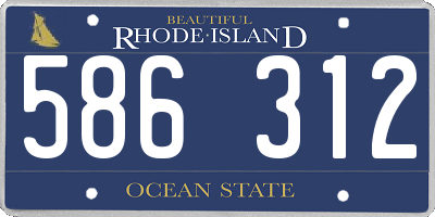 RI license plate 586312