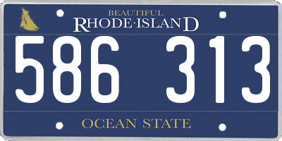 RI license plate 586313