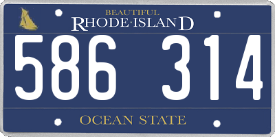 RI license plate 586314
