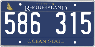 RI license plate 586315