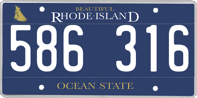 RI license plate 586316