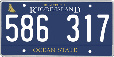 RI license plate 586317