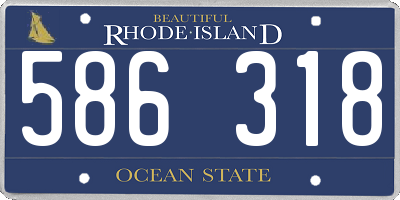RI license plate 586318