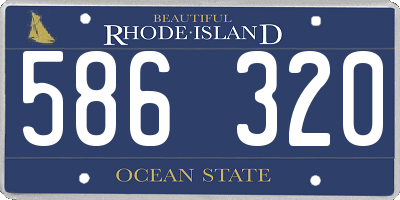 RI license plate 586320