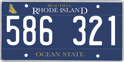RI license plate 586321