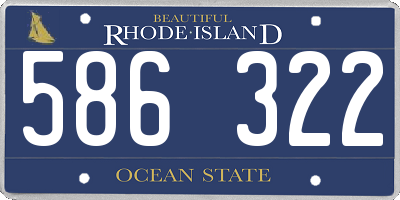 RI license plate 586322
