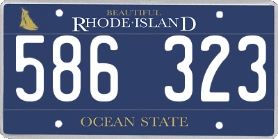 RI license plate 586323