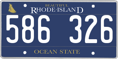 RI license plate 586326