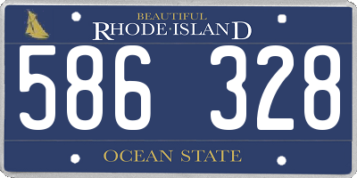 RI license plate 586328