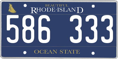 RI license plate 586333