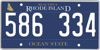 RI license plate 586334