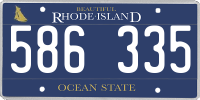 RI license plate 586335