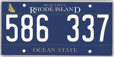 RI license plate 586337