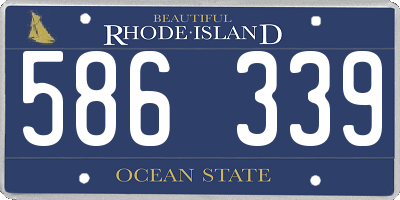 RI license plate 586339