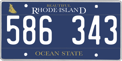 RI license plate 586343