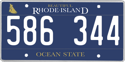 RI license plate 586344