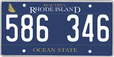RI license plate 586346
