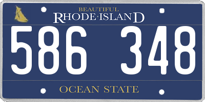 RI license plate 586348