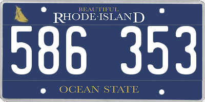 RI license plate 586353