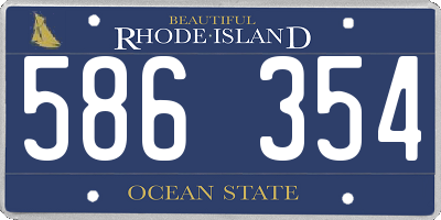 RI license plate 586354