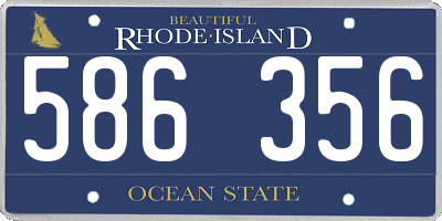 RI license plate 586356