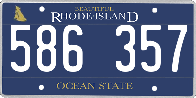 RI license plate 586357